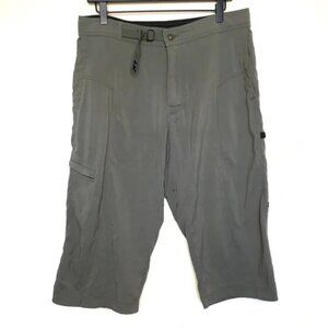 Prana Olive Green Wide Leg Capri Hiking Pants